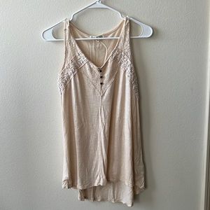 Cream/light pink tank top